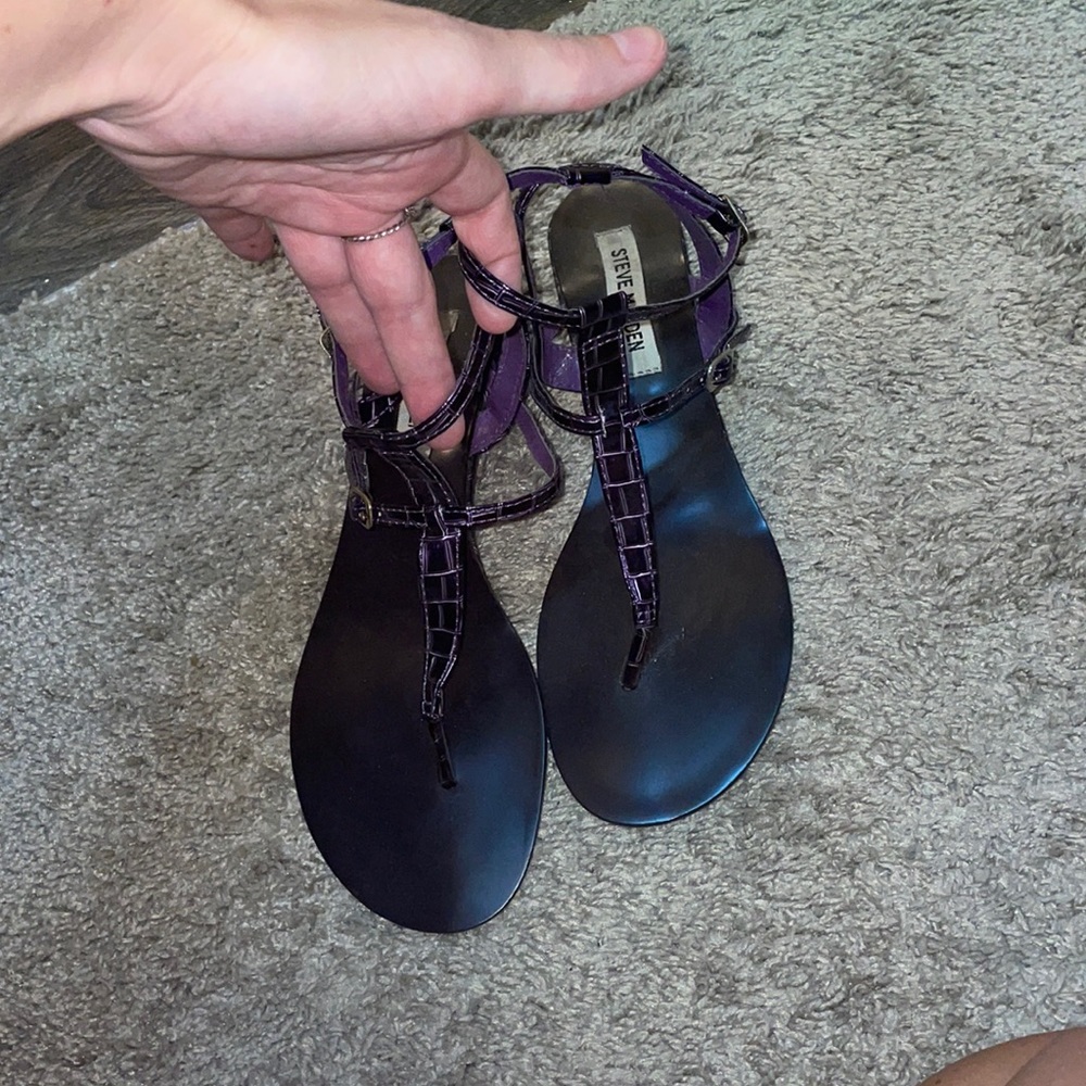 Steve Madden purple snakeskin sandals